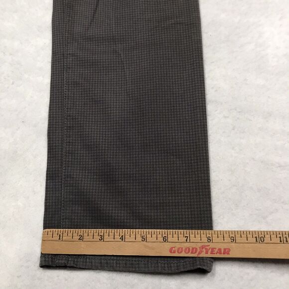 ADRIANO GOLDSCHIED Everett Jean Men 36x32 Olive Green Glen Check Slim Straight - Picture 14 of 15